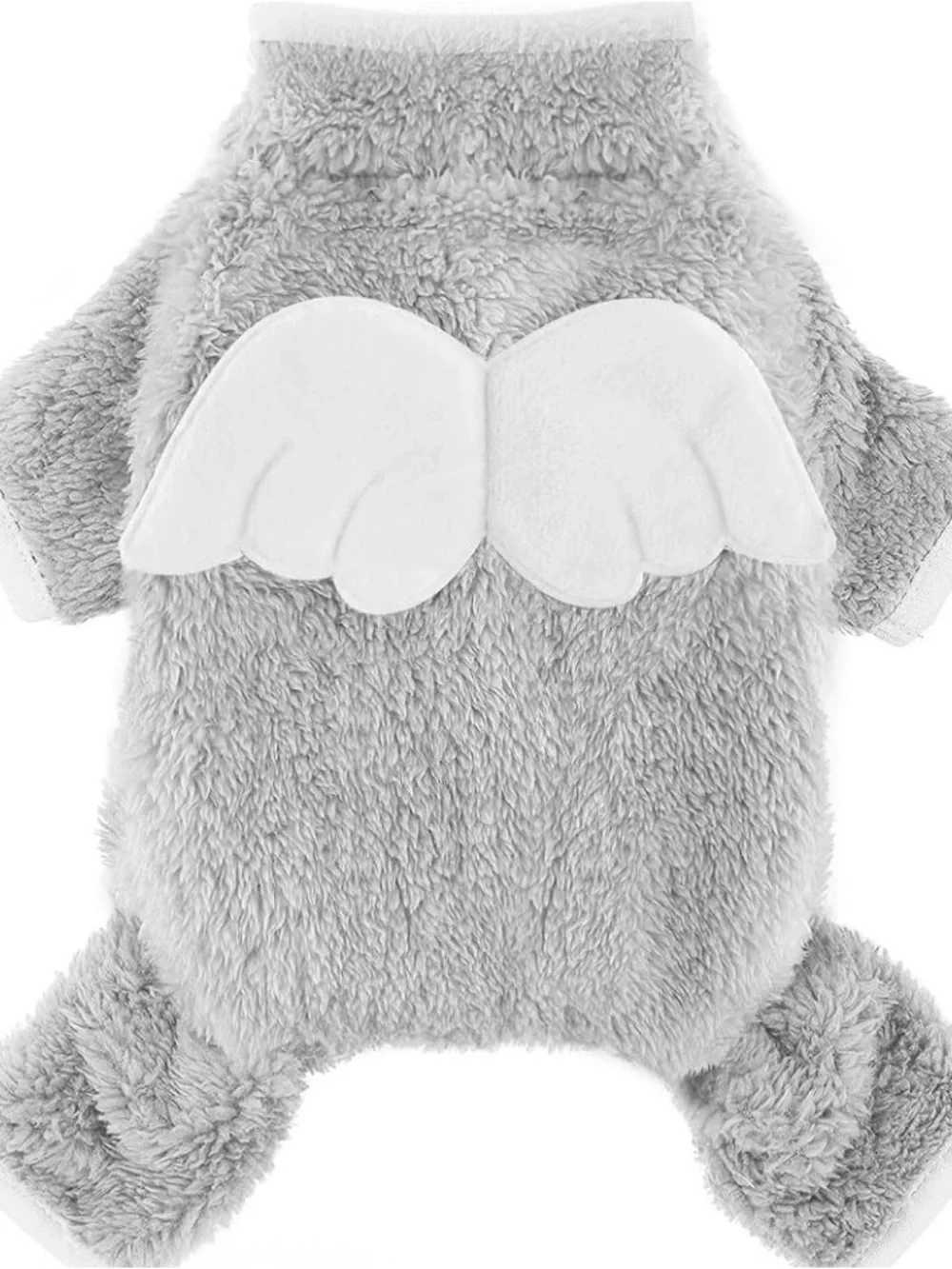 NWT Yikeyo Plush Grey Angel Wings Pet Onesie S L44